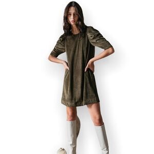 Grace & Mila Doha velvet Puff Sleeve Dress‎ SZ Medium